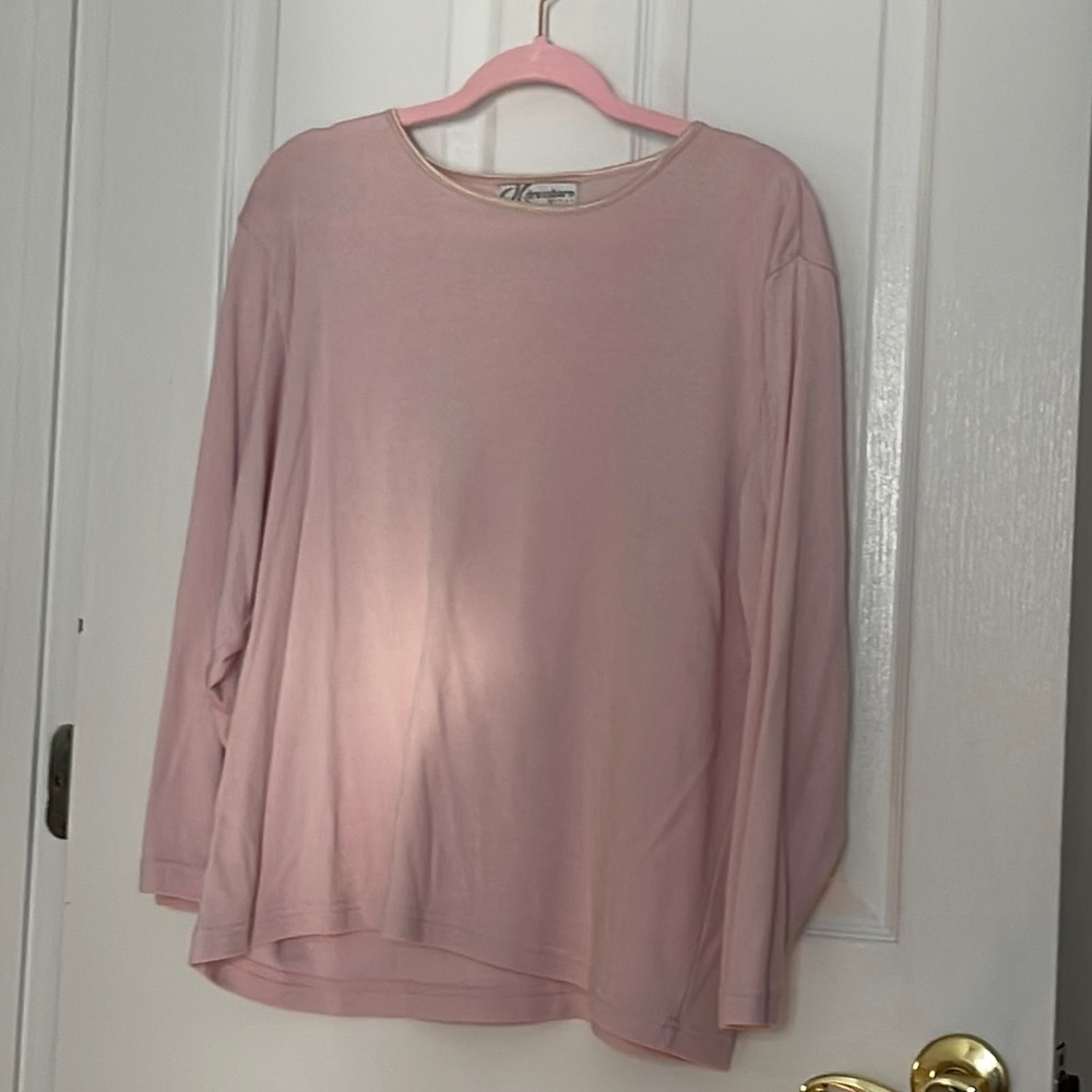 Pink basic long sleeve shirt